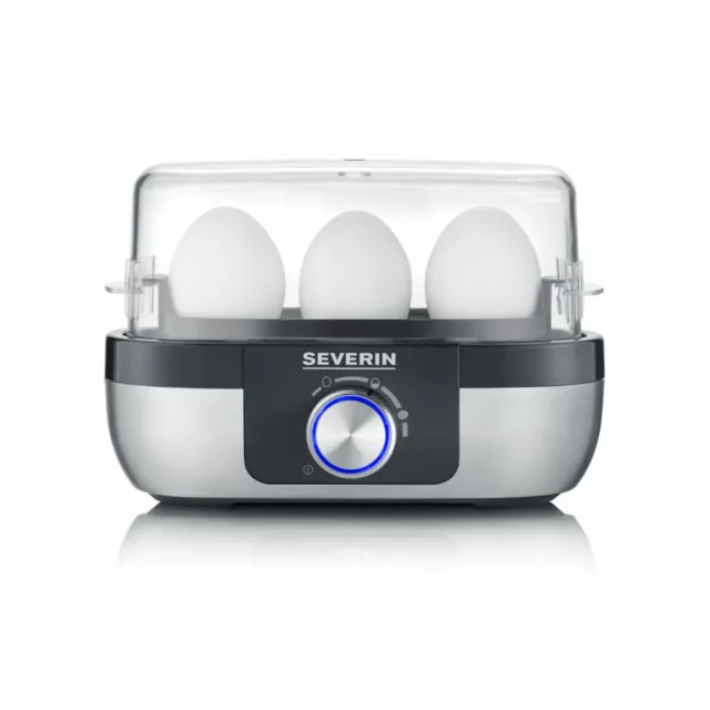 Severin EK 3163 Eierkocher Egg Cooker Edelstahl Messbecher mit Eierstecher