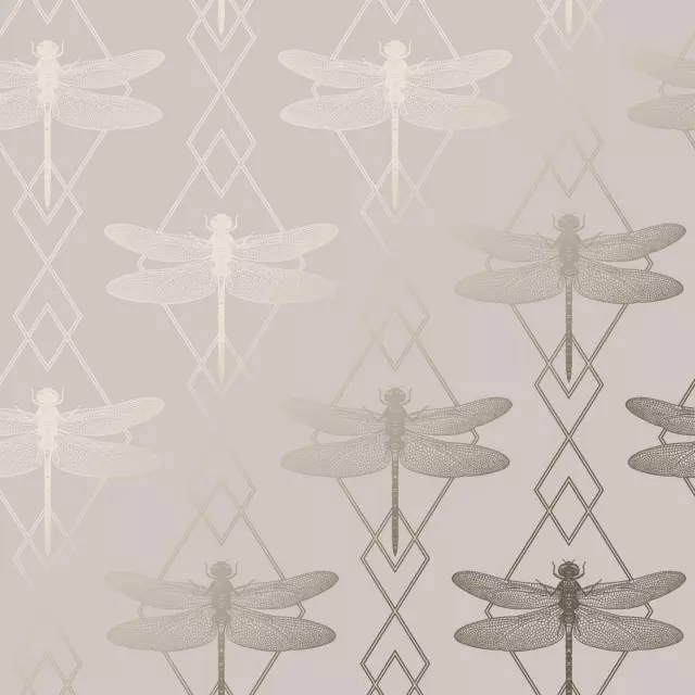 Rasch Metallic Gold Pink Dragon Fly Luxury Paste The Paper Stunning Wallpaper