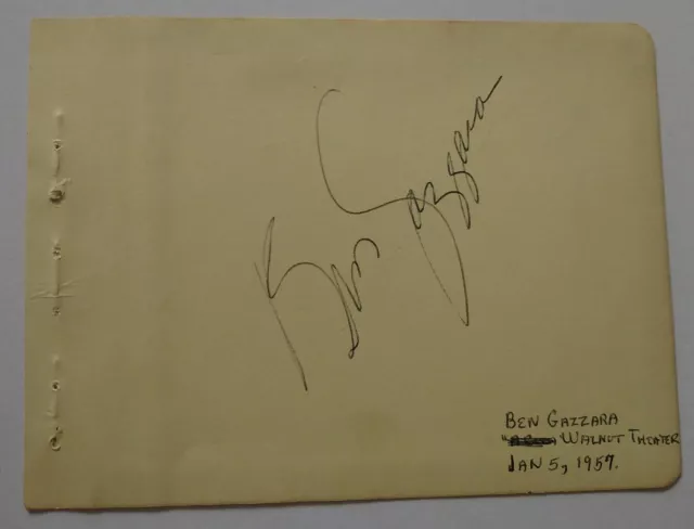 Ben Gazzara Actor Plaza Hotel TV Movie / Douglas Laurence Signex Album Page