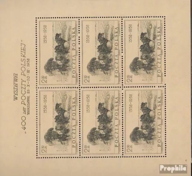 Polen 1072Klb I Kleinbogen (kompl.Ausg.) postfrisch 1958 400 Jahre poln. Post