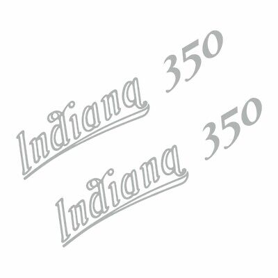 Set 4 Adesivi Prespaziati Scritta Indiana 350 Compatibile Con Moto Ducati