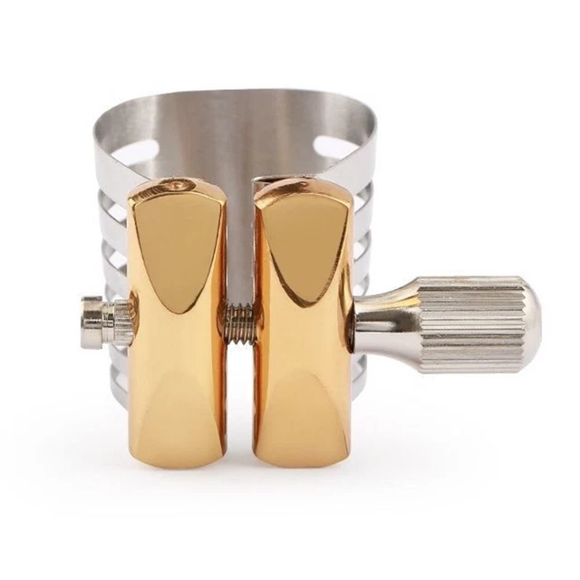 Metal Sax Ligature Clip for Tenor Alto Soprano Sax Mouthpiece Convenient Case