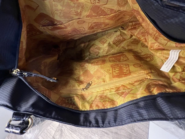 Samantha Brown Croc Skin Embossed Trim Tote Travel Bag Purse Carry On Navy Blue 9