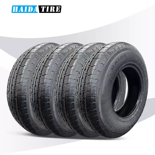 4 x Haida ST225/75R15 Trailer Tire Radial 225 75 15 Heavy Duty 10PR Load E HD825