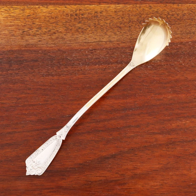 Henry Hebbard Sterling Silver Olive Spoon Serrated Bowl Ivy 1866 No Monogram