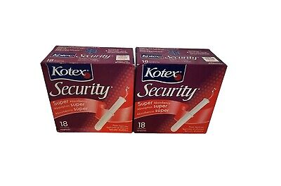 Lote de 2 tampones de seguridad Kotex súper sin perfume 18, descontinuados