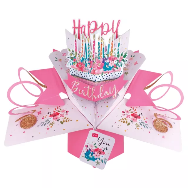 Birthday Card 3D Pop Up Card Girl Grand Daughter Niece Friend Sister Gift Card