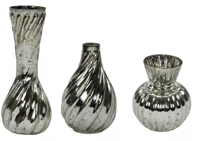 Mini Vasen aus Glas 3 Stück - Dekovase Minivase kleine Vase