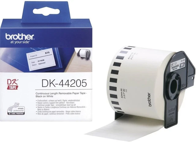 30 Rouleaux D'étiquettes Continues Compatibles Brother DK-22205 - Pour Imprimantes QL Série - 62mm X 30.48m, Adhésif Permanent