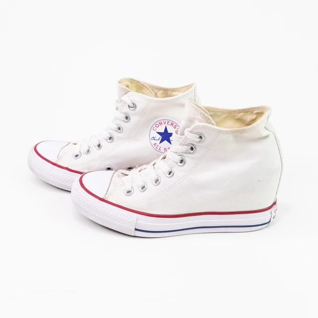 Converse Chuck Taylor All Star Lux Hi High Hidden Heel Wedge White Womens 7