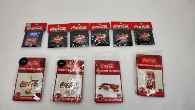 Lot Of 10 Coca Cola Brand Coke Classic Collectible Pin 1997 & 2000 Vintage Vtg
