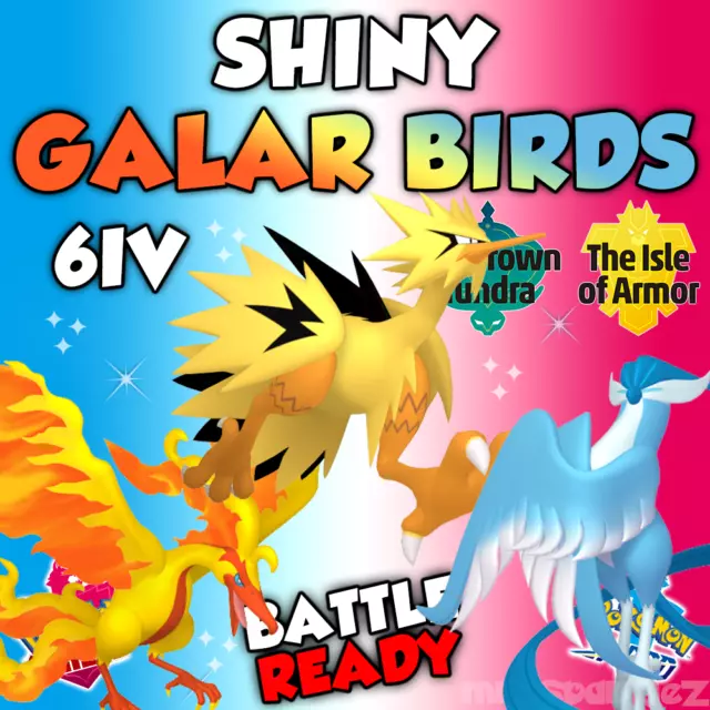 Galar ZAPDOS ✨ SHINY 6IV ✨ Pokemon SWORD and SHIELD Galarian Bird Event +EVs