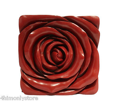 NUOVA GRANDE 3D RED ROSE MURO PLACCA SCULTURA 40cms SQ COLONNA IN POLIRESINA ARGENTO ORO BIANCO