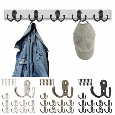 10pcs Hanging Metal Single Hook Clothes Hat Coat Robe Wall Door Hangers Hooks