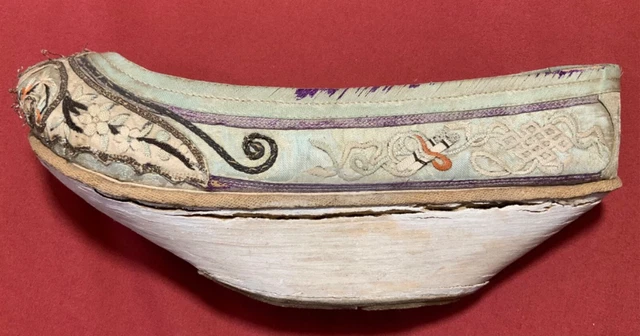 1 RARE ANTIQUE 19th c QI’ING DYN CHINESE PLATFORM SHOE BOUND FOOT FEET LOTUS!