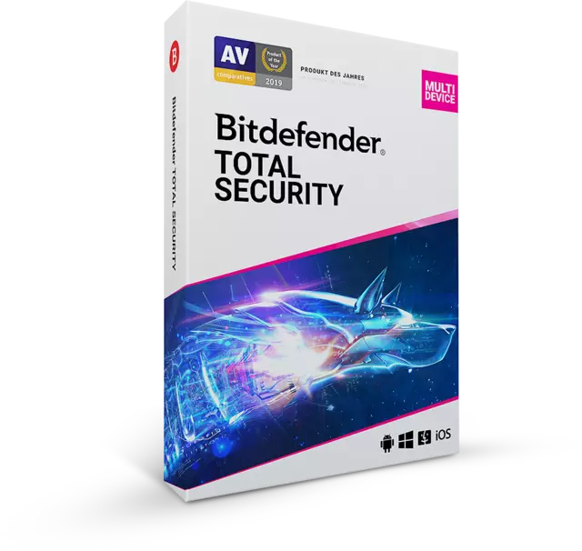 Bitdefender Total Security 2024 multidevice 3 5 10 Geräte / 1 2 3 Jahre, VPN