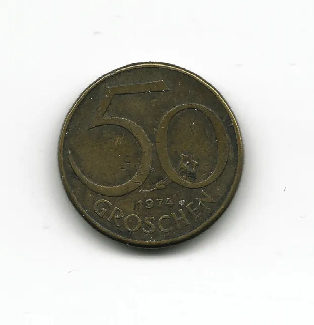 World Coins - Austria 50 Groschen 1974 Coin KM# 2885