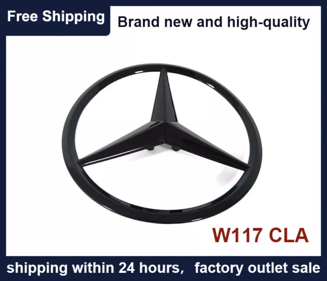 W117 CLA Mercedes AMG CLA250 GLOSS BLACK Star Emblem Rear Trunk Lid Logo Badge