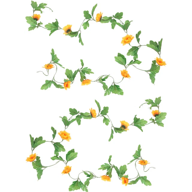 2pcs Artificial Sunflower Garland Artificial Sunflower Vine Faux Flower Hanging