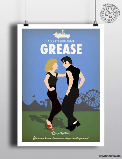 GREASE - Minimalist Movie Poster Posteritty Minimal Print Art Travolta Musical