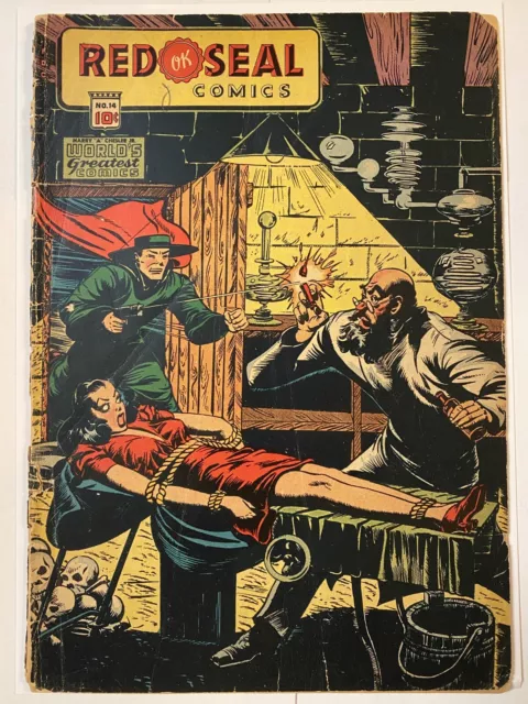 Red Seal #14 Chester Comics 1945 Precode Bondage Cover Black Dwarf Golden Age FR