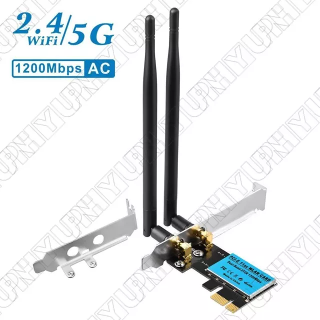 1200Mbps Dual Band PCI-E scheda rete interna WiFi Card 2.4G/5G For Desktop