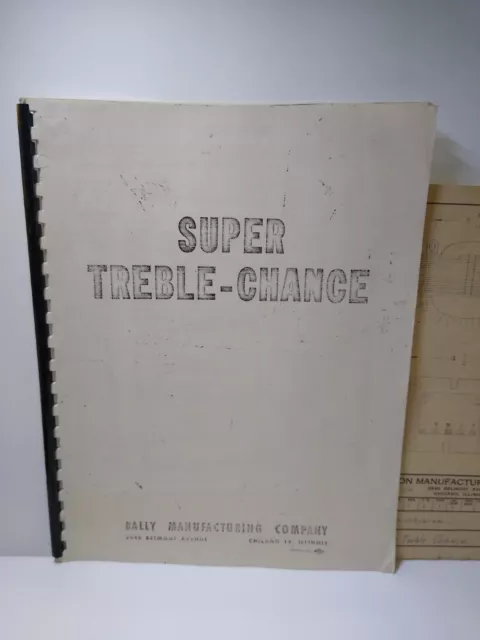 Super Treble Chance Upright Slot Machine Manual And Schematic Diagrams 1963 2