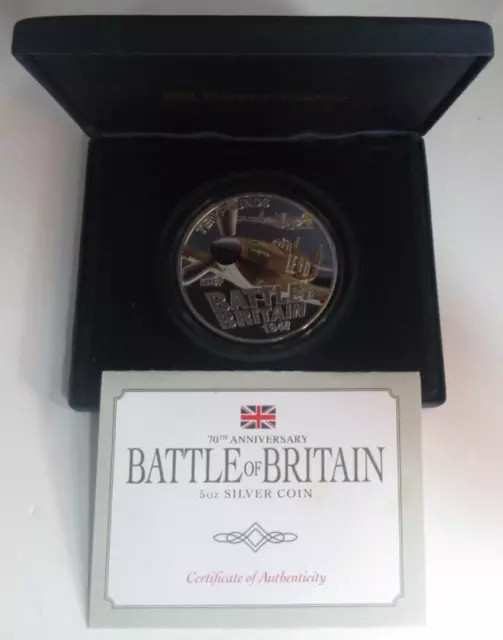 2010 Battle of Britain Hawker Hurricane 5oz Silver Proof £10 Guernsey Coin COA