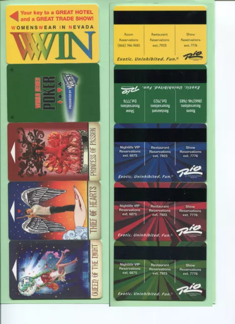 Rio Las Vegas Casino Hotel Room Key Cards Used 5 All Different Free Shipping