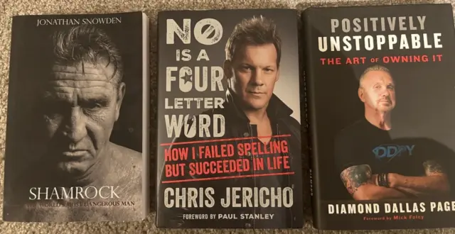 WWE WWF WCW Autobiography Books x3 CHRIS JERICHO Y2J  DDP DALS PAGE KEN SHAMROCK