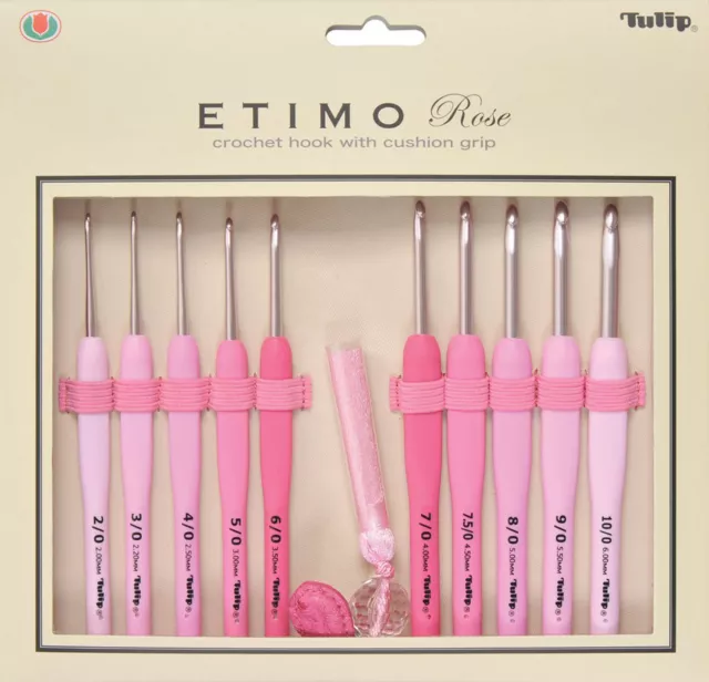 Tulip Etimo Red Crochet Hooks with Cushion Grip *SIZES 1.80mm - 6.5mm*