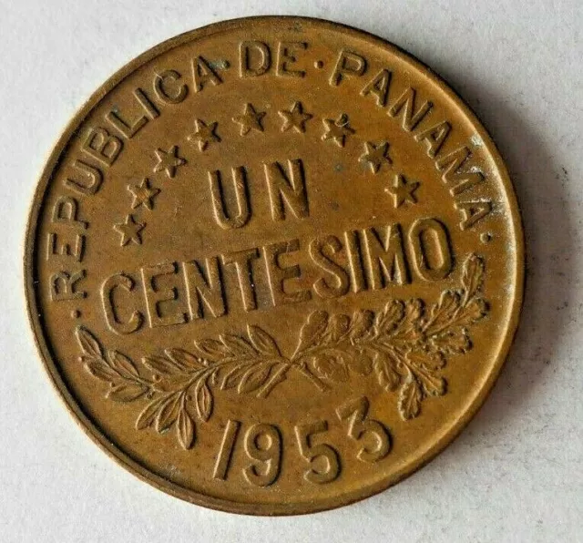 1953 Panama Centesimo - Haut Grade de Collection Pièce Monnaie Poubelle #A