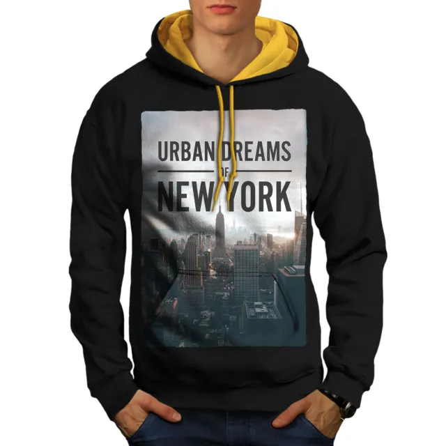 Wellcoda Dream Urban Photo New Mens Contrast Hoodie, Urban Casual Jumper
