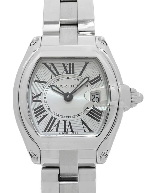 Cartier Roadster SM W62016V3 Quartz Stainless Ladies Watch Pre-Owned [b0525]