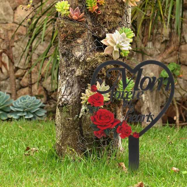Metal Cemetery Plaque Stake Memorial Grave Marker The Cross Mother