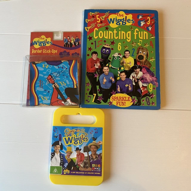 THE WIGGLES OG Cast With Sam Mixed Bundle Wall Sticker DVD Counting Fun ...