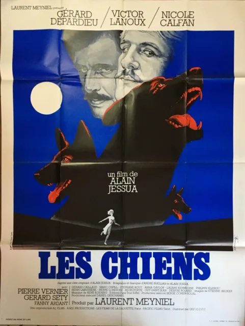 Affiche Cinéma LES CHIENS 120x160cm Poster / Gérard Depardieu / Victor Lanoux