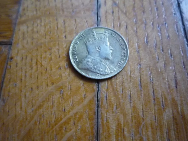10 cent Edward VII 1909 CEYLON SRI LANKA  SILVER ARGENT ttb. état