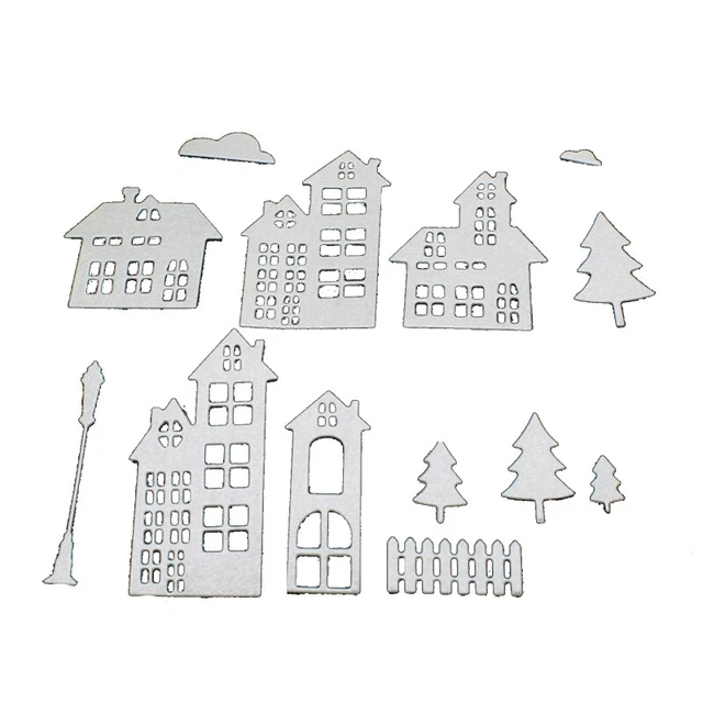 Christmas Tree Castle Metal Cutting Dies Stencil DIY Scrapbooking Album Paper