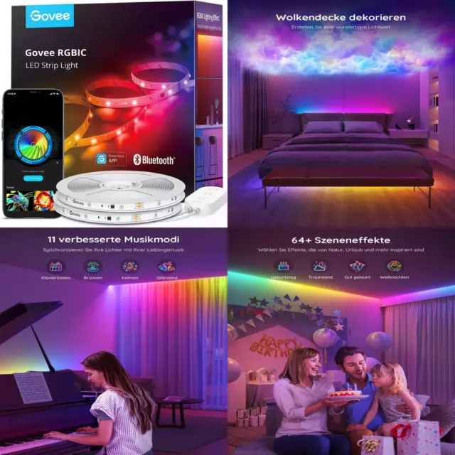 RGBIC LED Strip 20M Bluetooth Steuerbar via App-Steuerung Schlafzimmer Gaming ✅