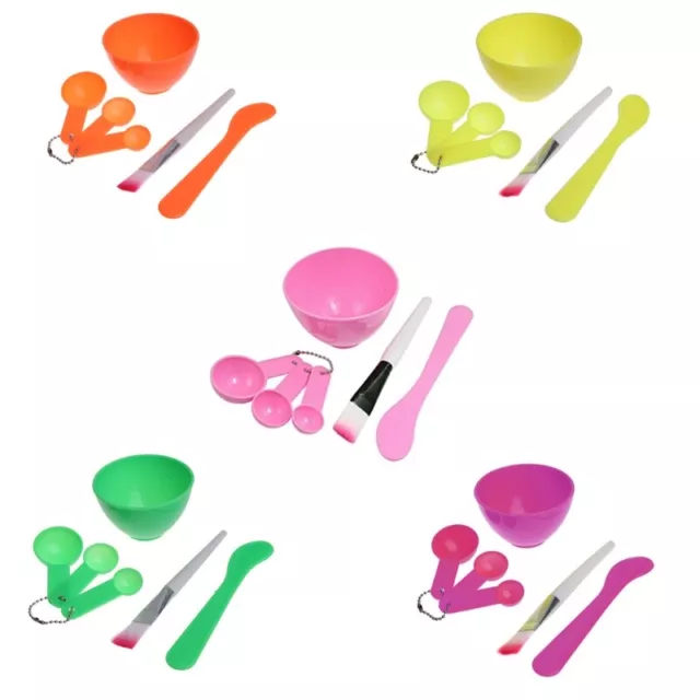 DIY Homemade Bowl Gauge Spoons Brush Appliances Set Pink For Women Grooming