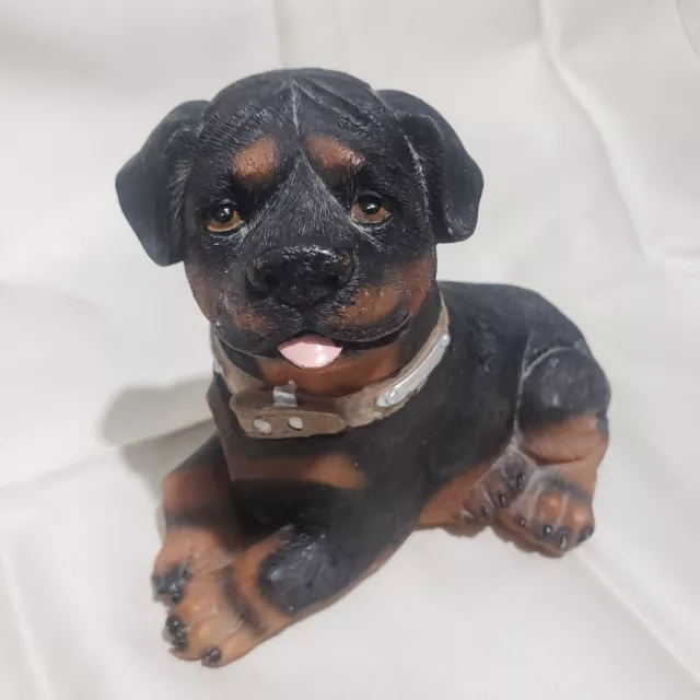 Dog Puppy Rottweiler Laying Down Figurine 5"H x 7" W