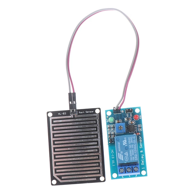 RAIN WATER SENSOR Detection module+DC 5V 12V Relay Control Module for ...