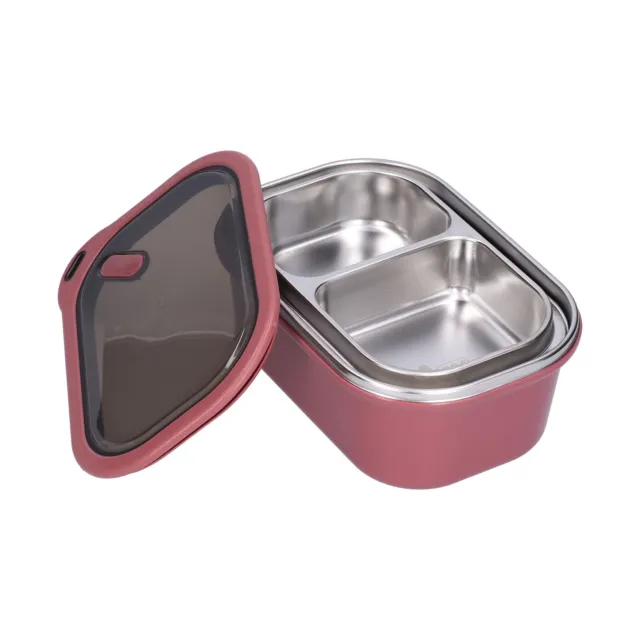 (1.2L-Double Layer-red)Bento Boxes 8.3 X 3.5 X 5.5inch Kids Lunch Box 1.2L