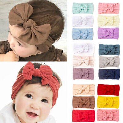 3PCS Handmade Baby Infant Girls Bow Headband Toddler Knot Hair Band Head Wrap
