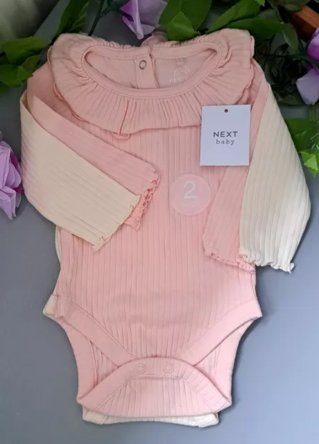 Baby Girl 0-3 Months BNWT Next Supersoft Ribbed Vests Set