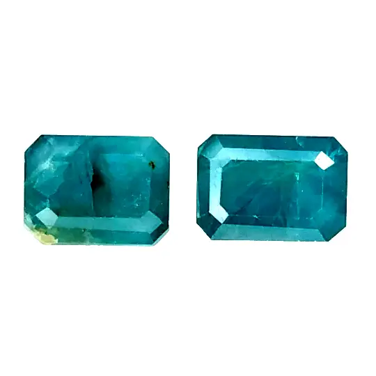 1.70CTS blue green natural grandidierite octagon cut 2pcs loose gemstones