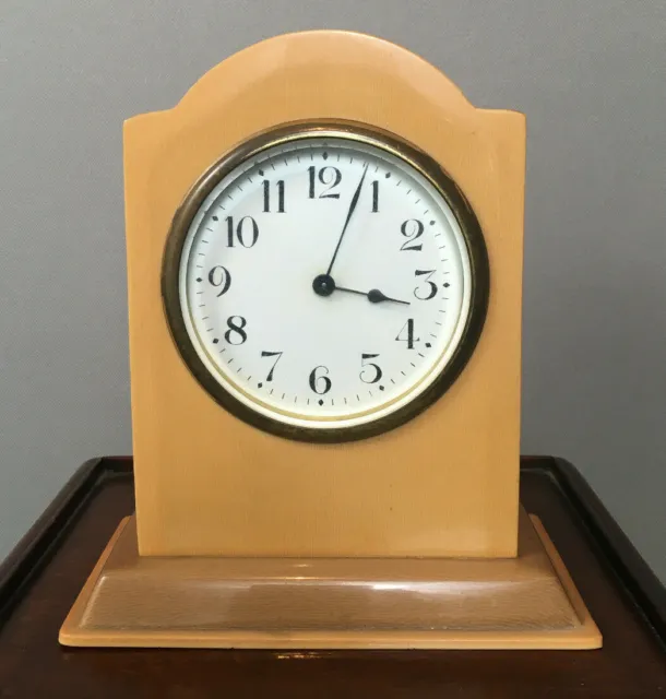 Antique Art Deco Celluloid Clock By Wm. L. Gilbert – 7” Tall