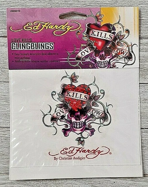 Ed Hardy Love Kills auto window decal cling blings