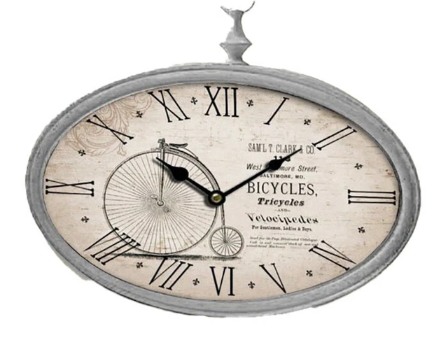 OROLOGIO Da Parete Stazione Vintage Muro In Metallo Automatico Camera Cucina per
